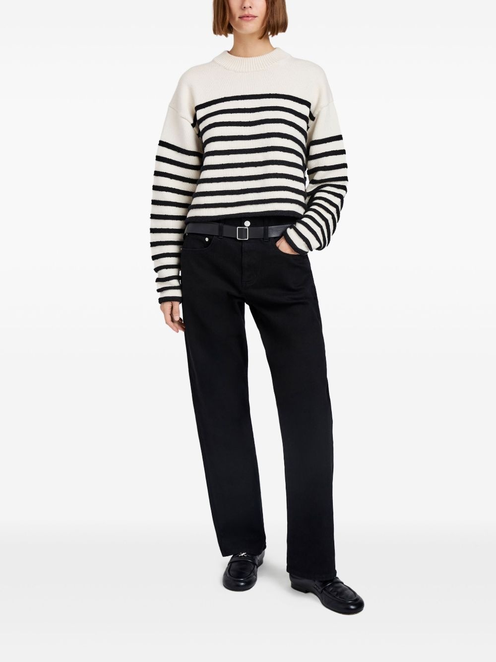 striped cropped sweater - 2