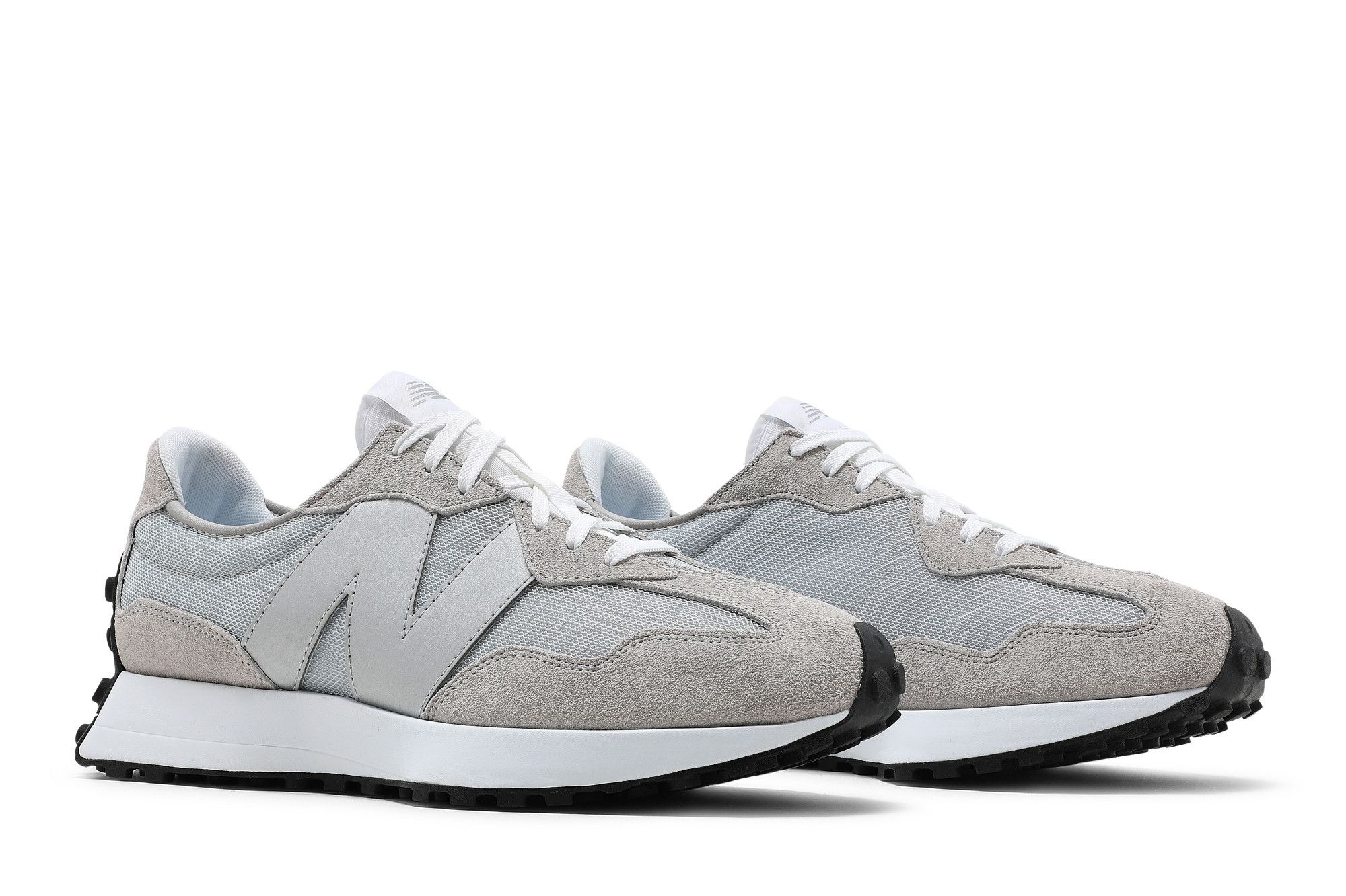 まっち New Balance 327 'Rain Cloud Metallic Silver' | goat | REVERSIBLE