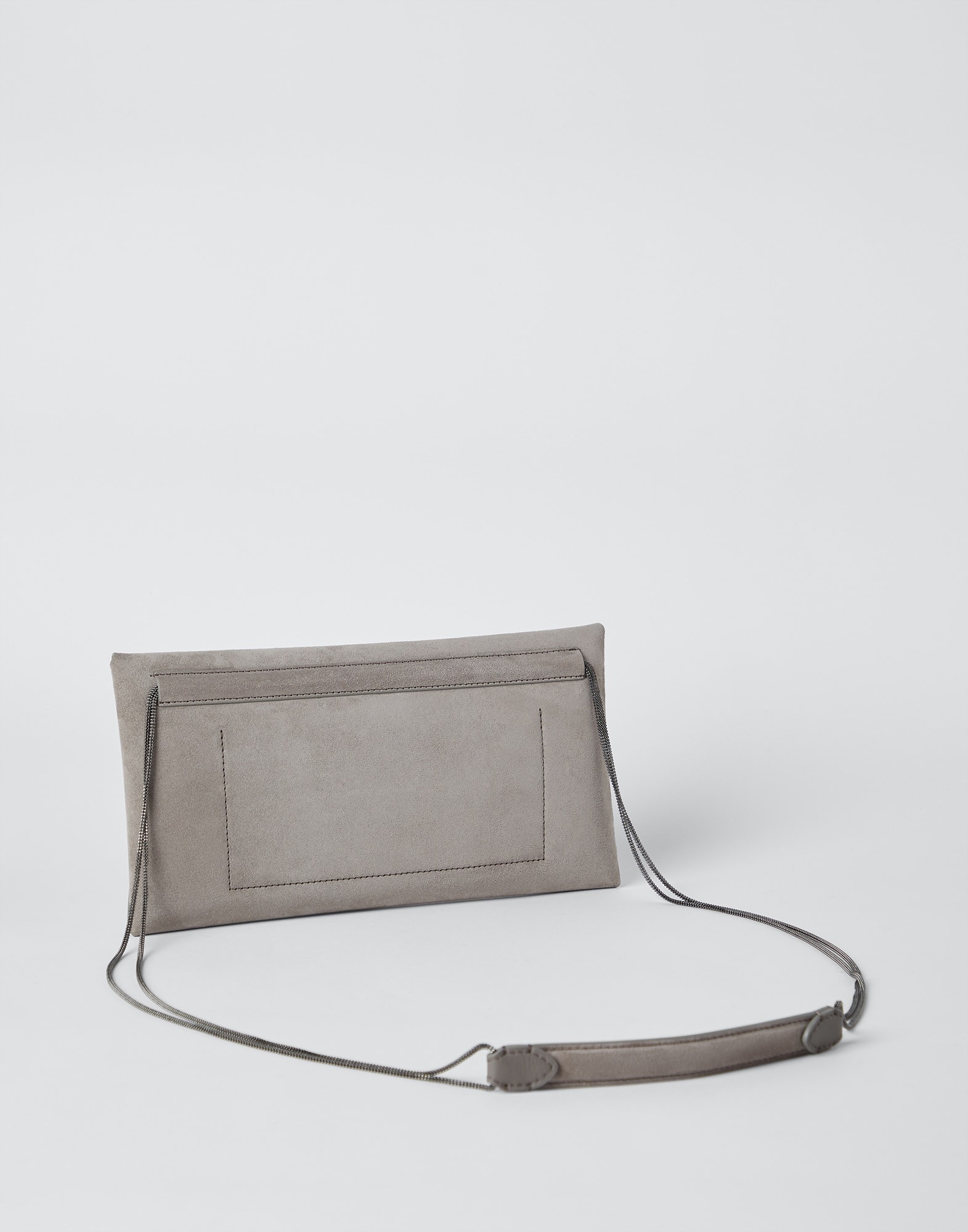 Suede envelope bag with precious chain - 2