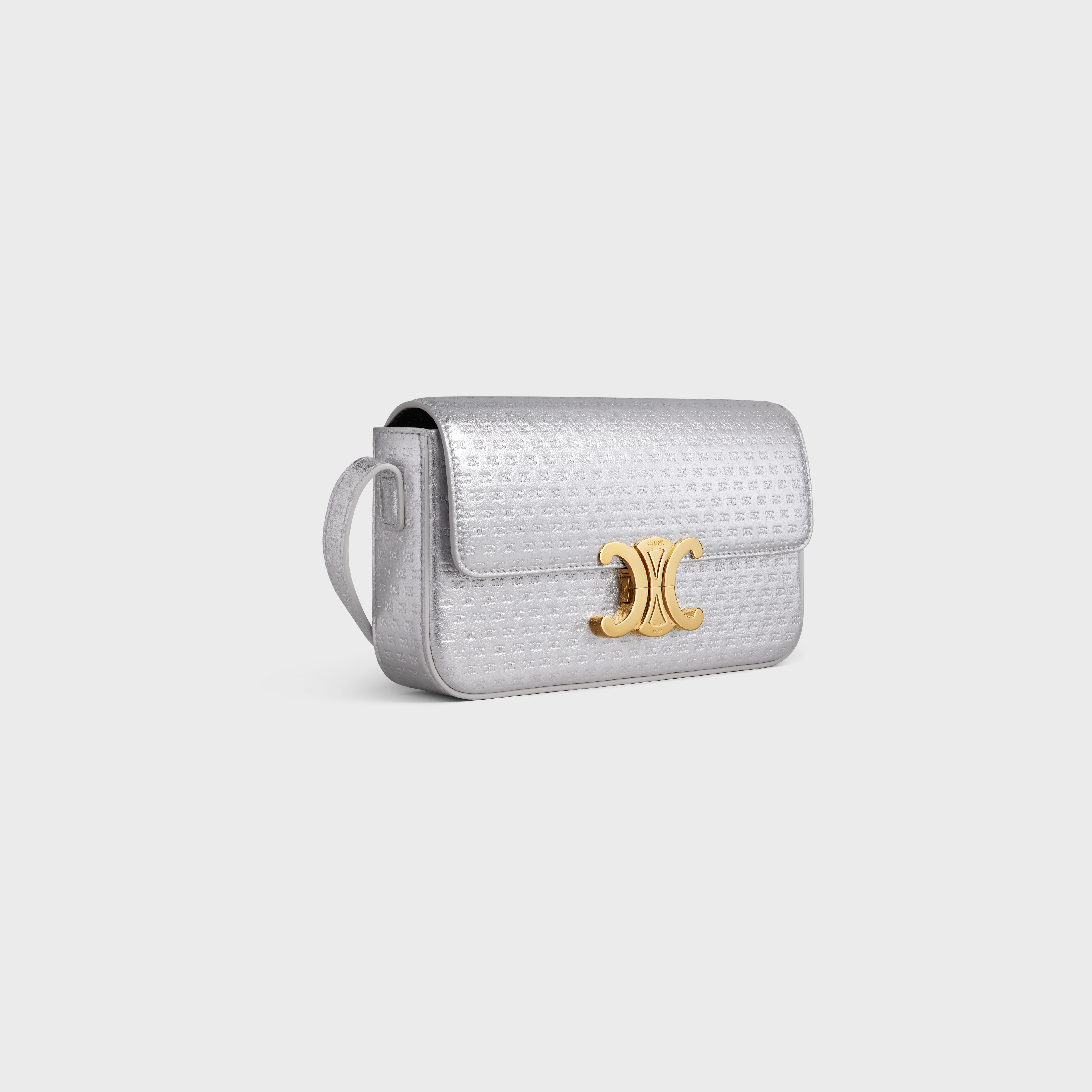 SHOULDER BAG CLAUDE in LAMINATED CALFSKIN WITH TRIOMPHE ALL-OVER - 2