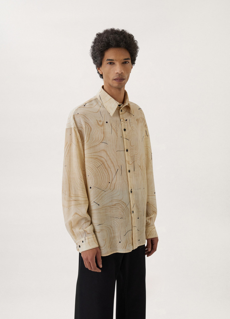 PRINTED REGULAR COLLAR TWISTED SHIRT
WOOD WOOL PRINT 1