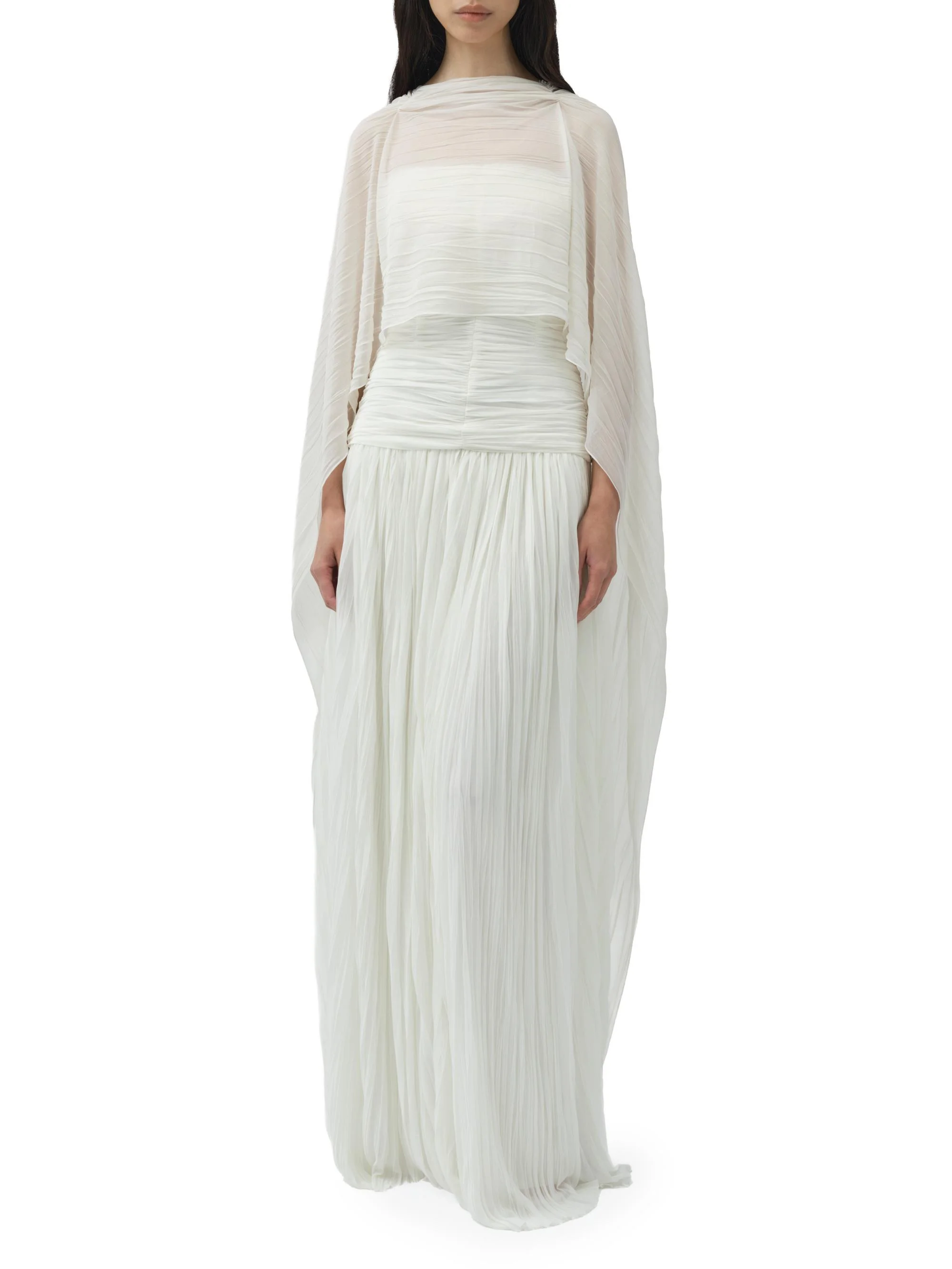 Women's Genoa Sheer Jersey Cape - Ivory - 1