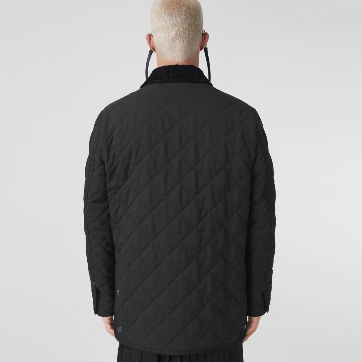 Corduroy Collar Diamond Quilted Barn Jacket - 3