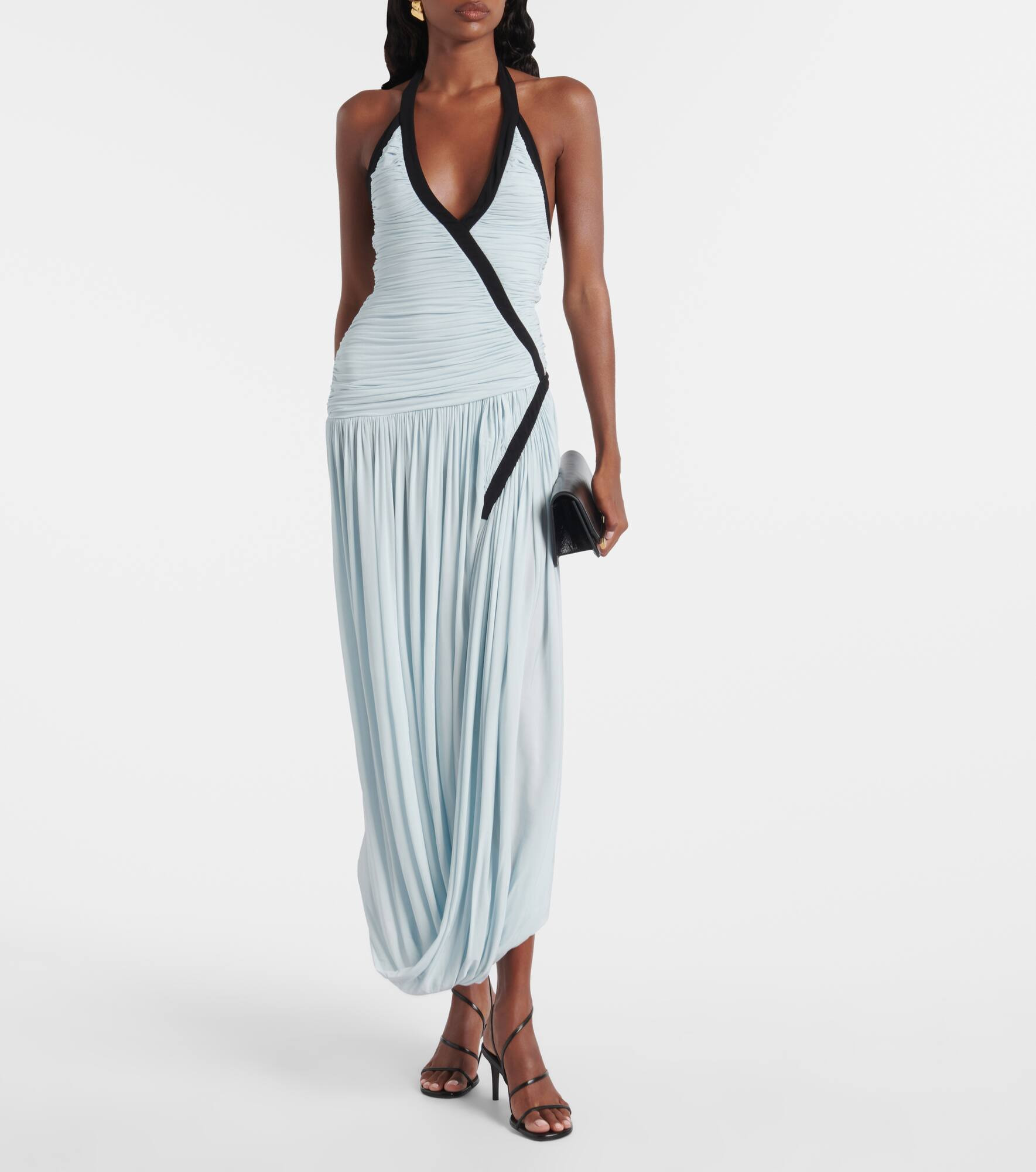 Suspended ruched jersey maxi dress - 2