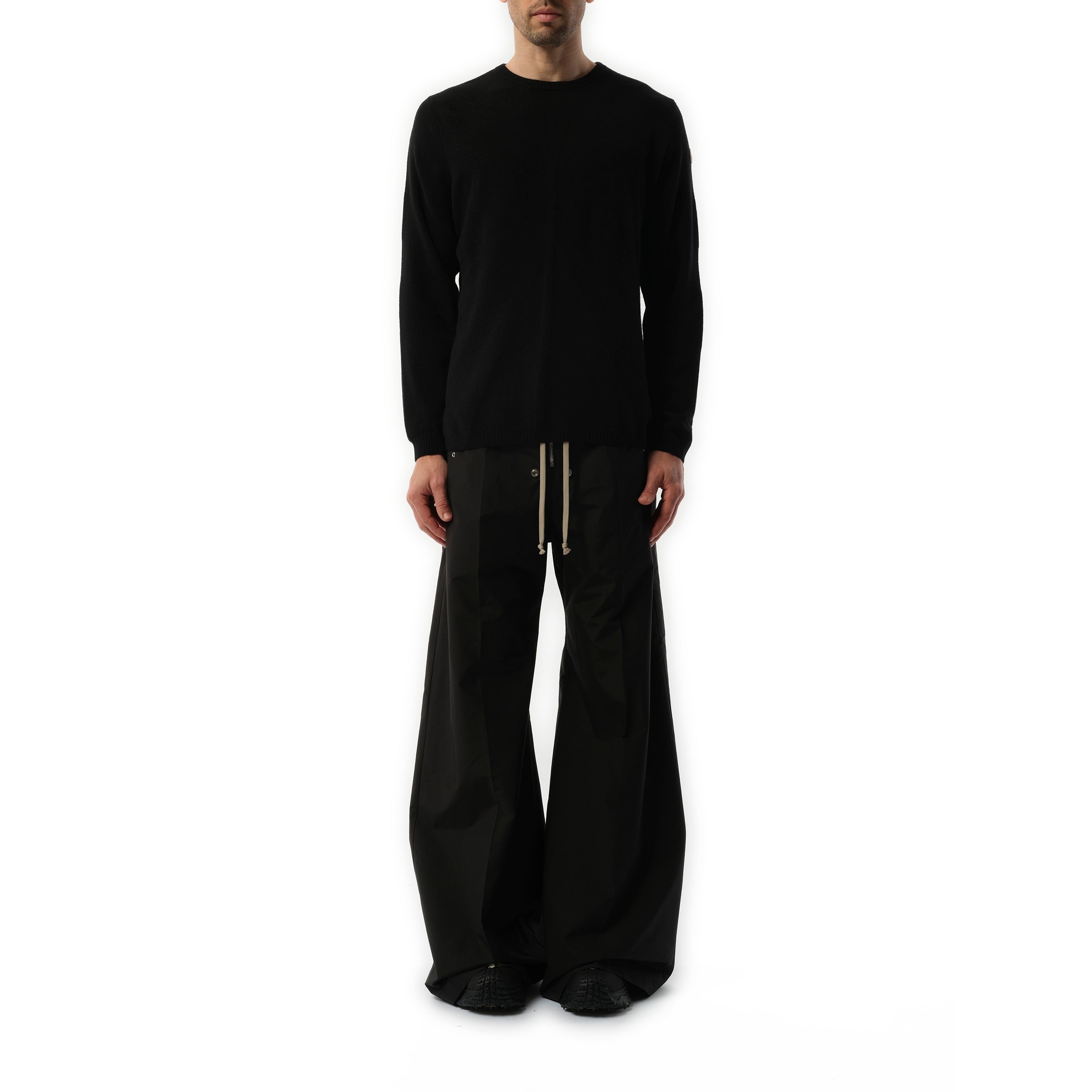 Rick Owens x Moncler Jumbo Round Neck Sweater in Black - 4