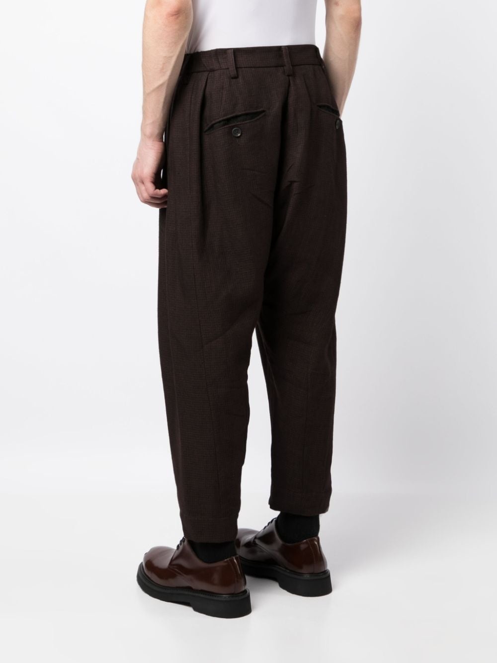 checked tapered trousers - 4