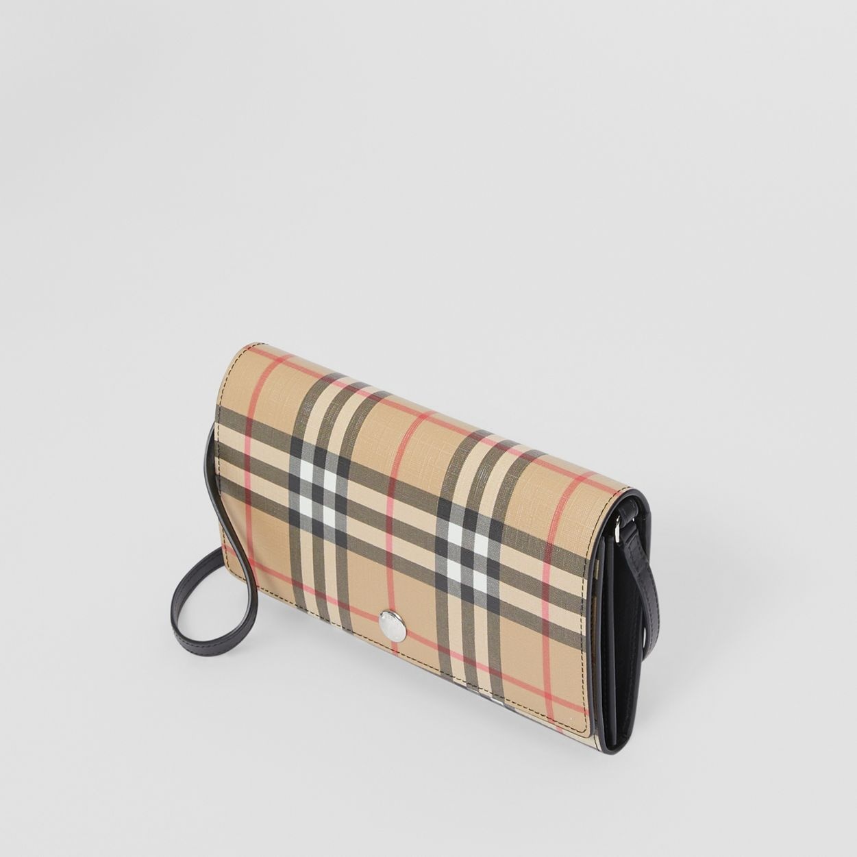 Vintage Check E-canvas Wallet with Detachable Strap - 4