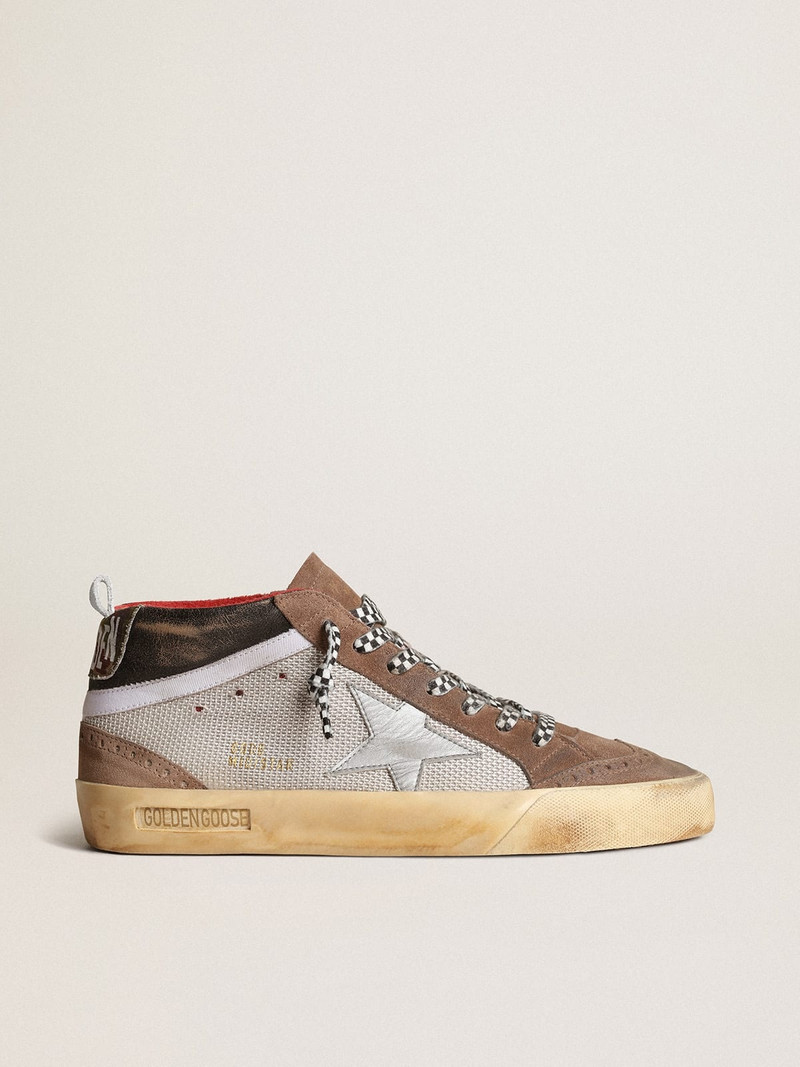 Mid Star in mesh and suede with a silver leather star - 1