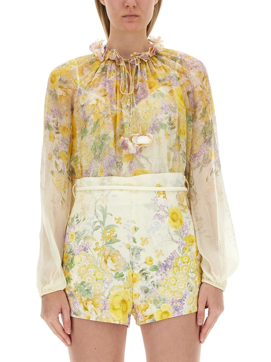 BLOUSE WITH FLORAL PATTERN - 1