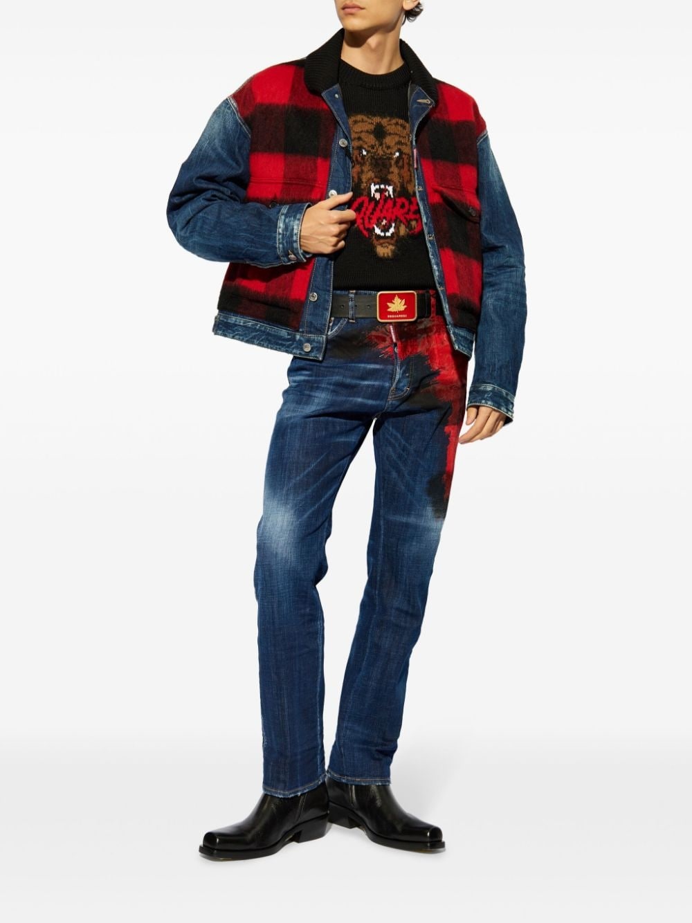 intarsia knit-logo wool-blend jumper - 2