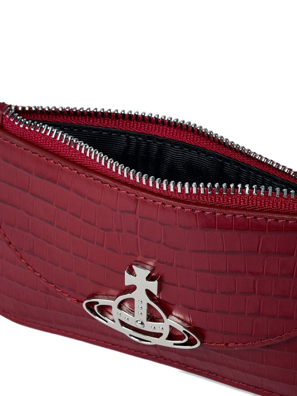 Orb-plaque leather cardholder - 4