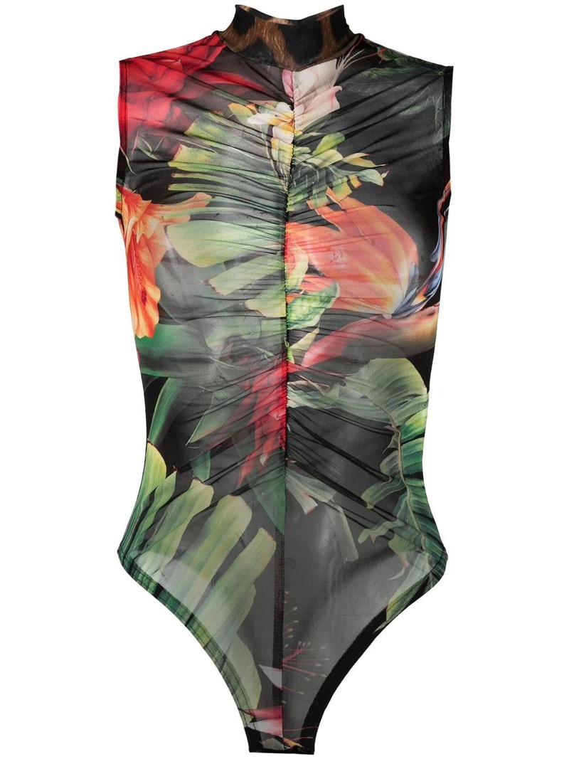 floral sleeveless bodysuit 1