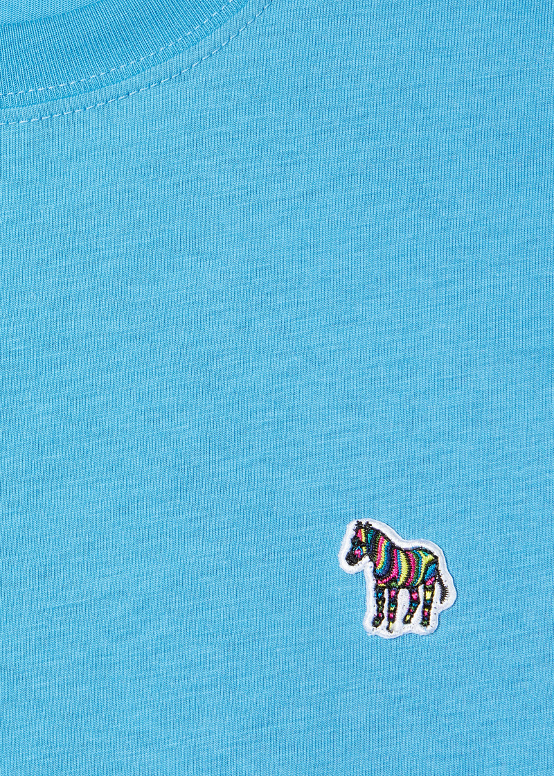 Mid Blue Organic Cotton Zebra Logo T-Shirt 5