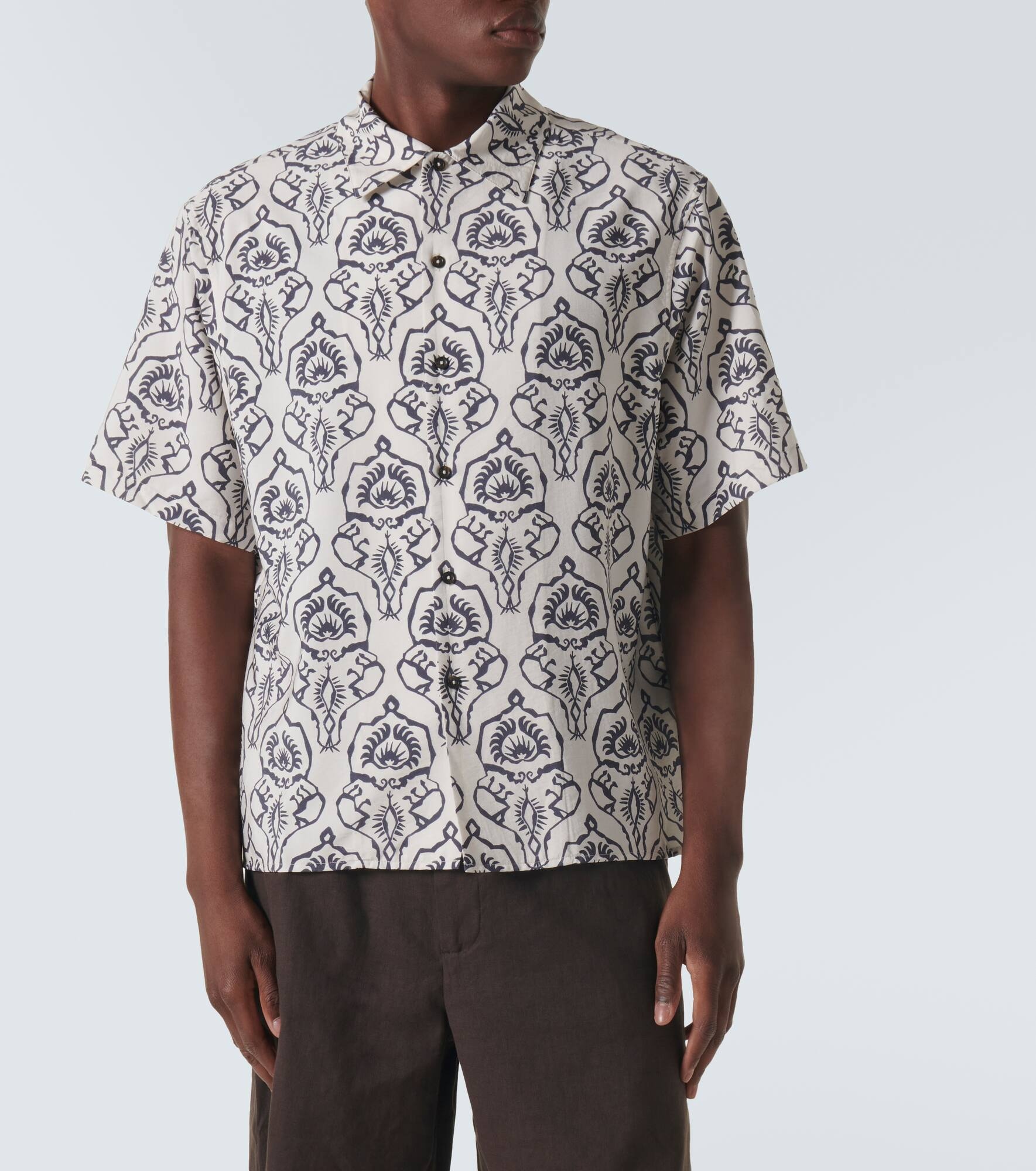 Floral cotton-blend shirt - 3