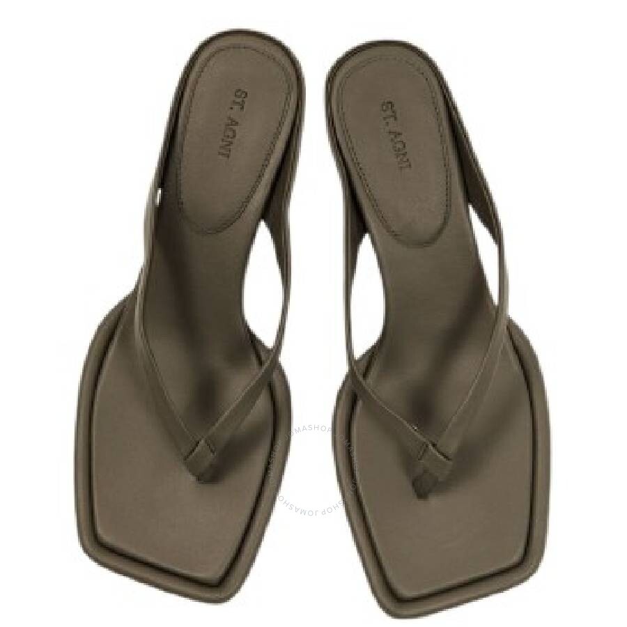 St Agni Ladies Smokey Olive Flip Flop Sandals - 2