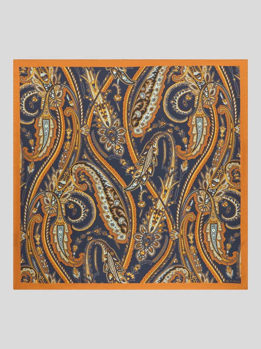 SILK SCARF WITH PAISLEY MOTIF - 1
