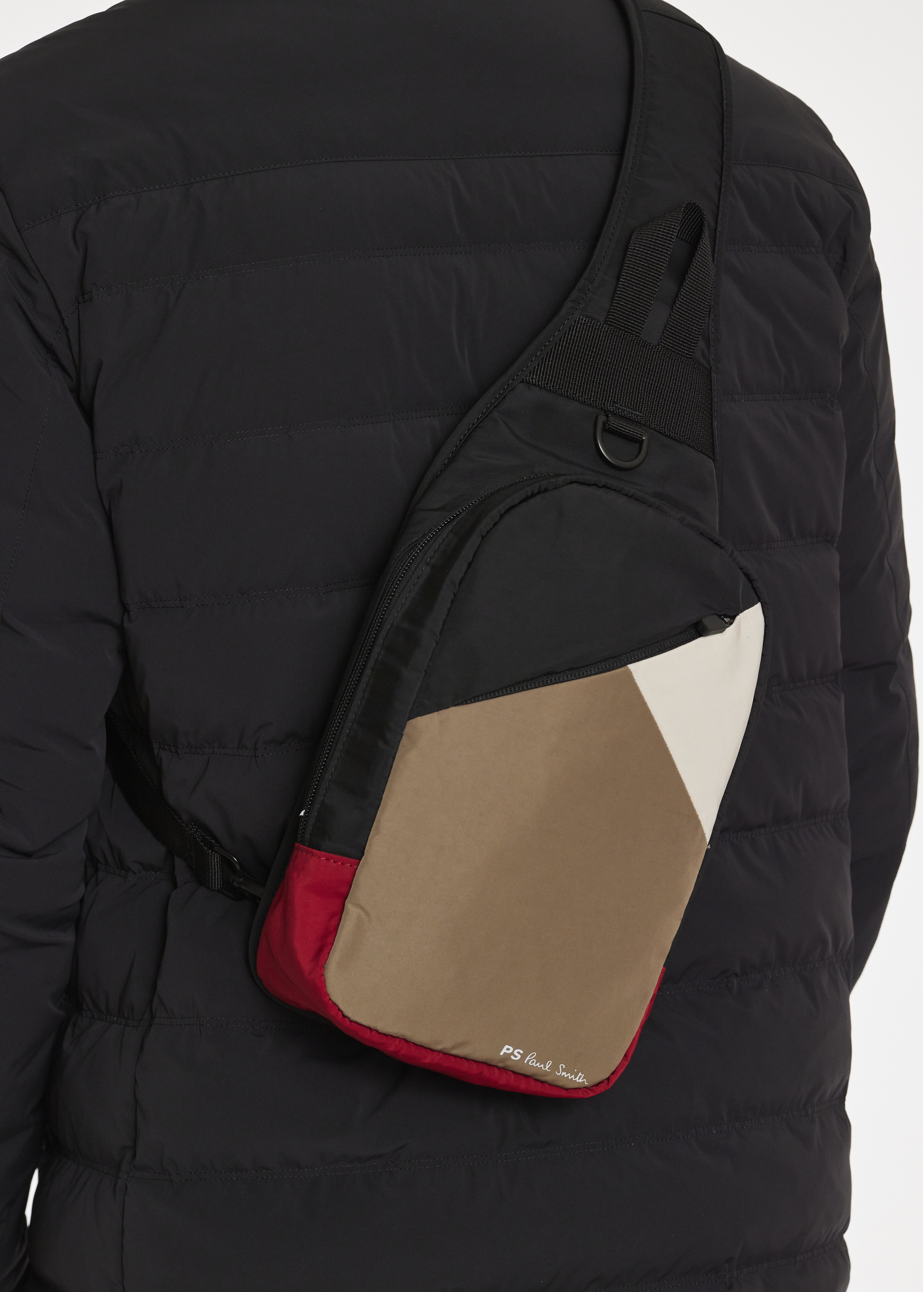 Black Panelled Sling Bag - 6