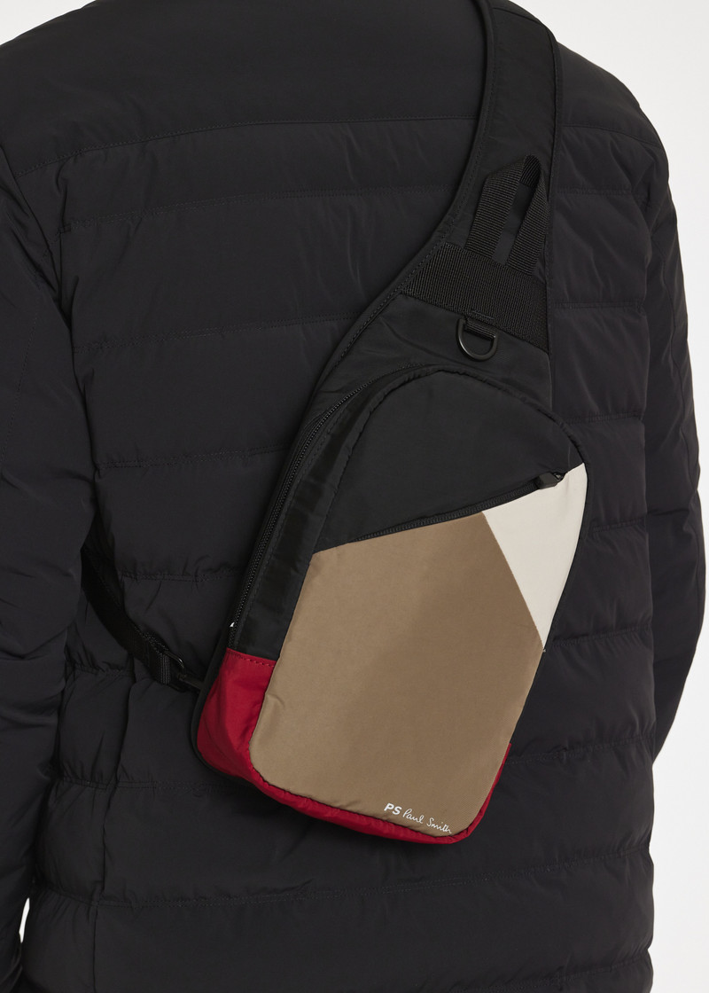 Black Panelled Sling Bag 6