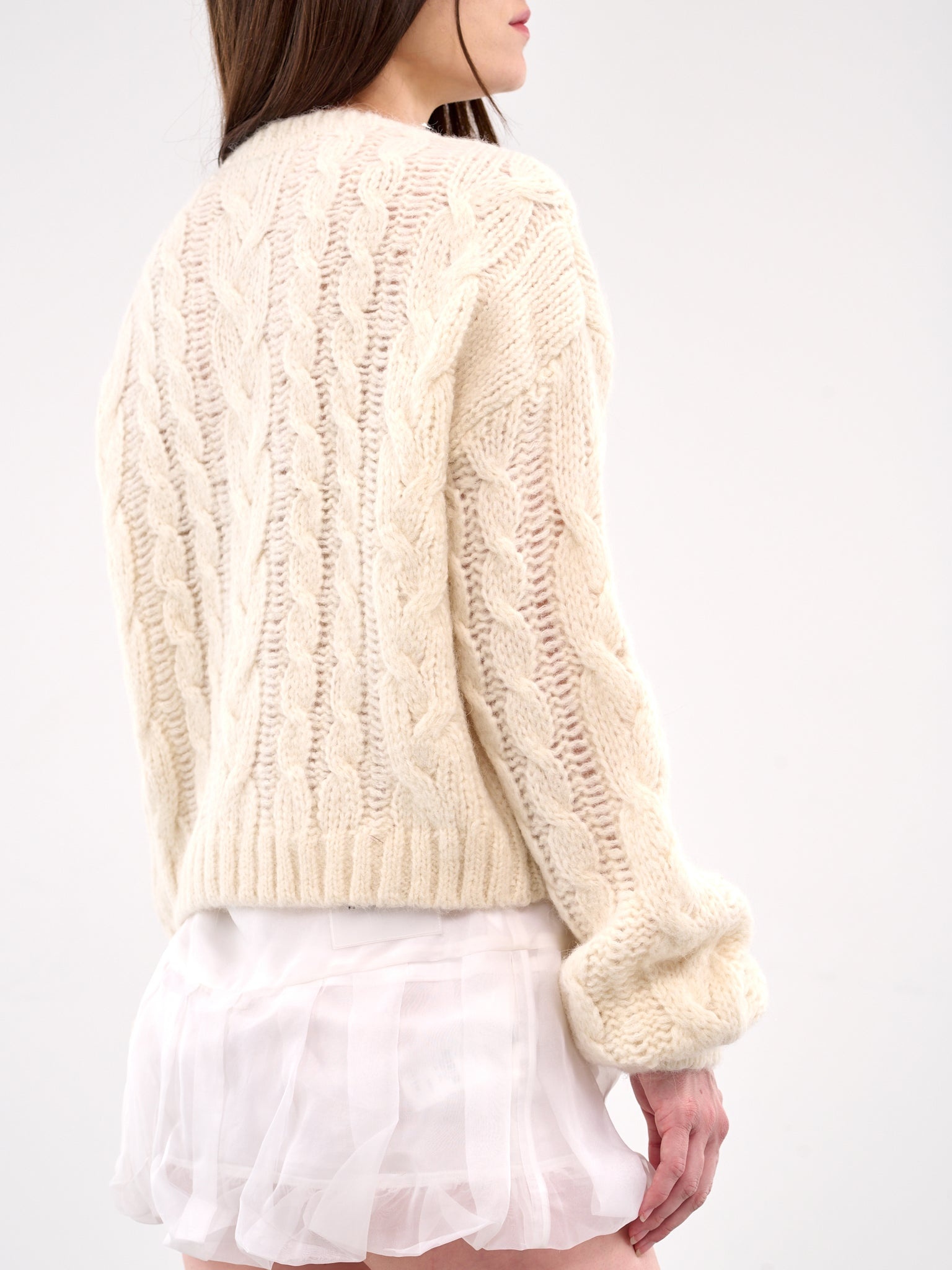 Lace Detailed Cable Knit Sweater - 5