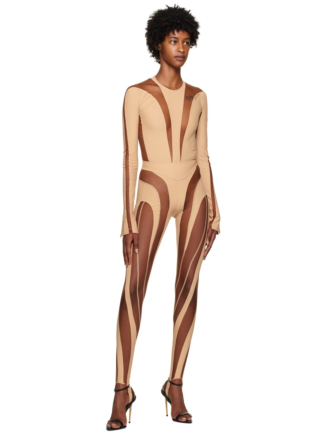 Beige Illusion Bodysuit - 5