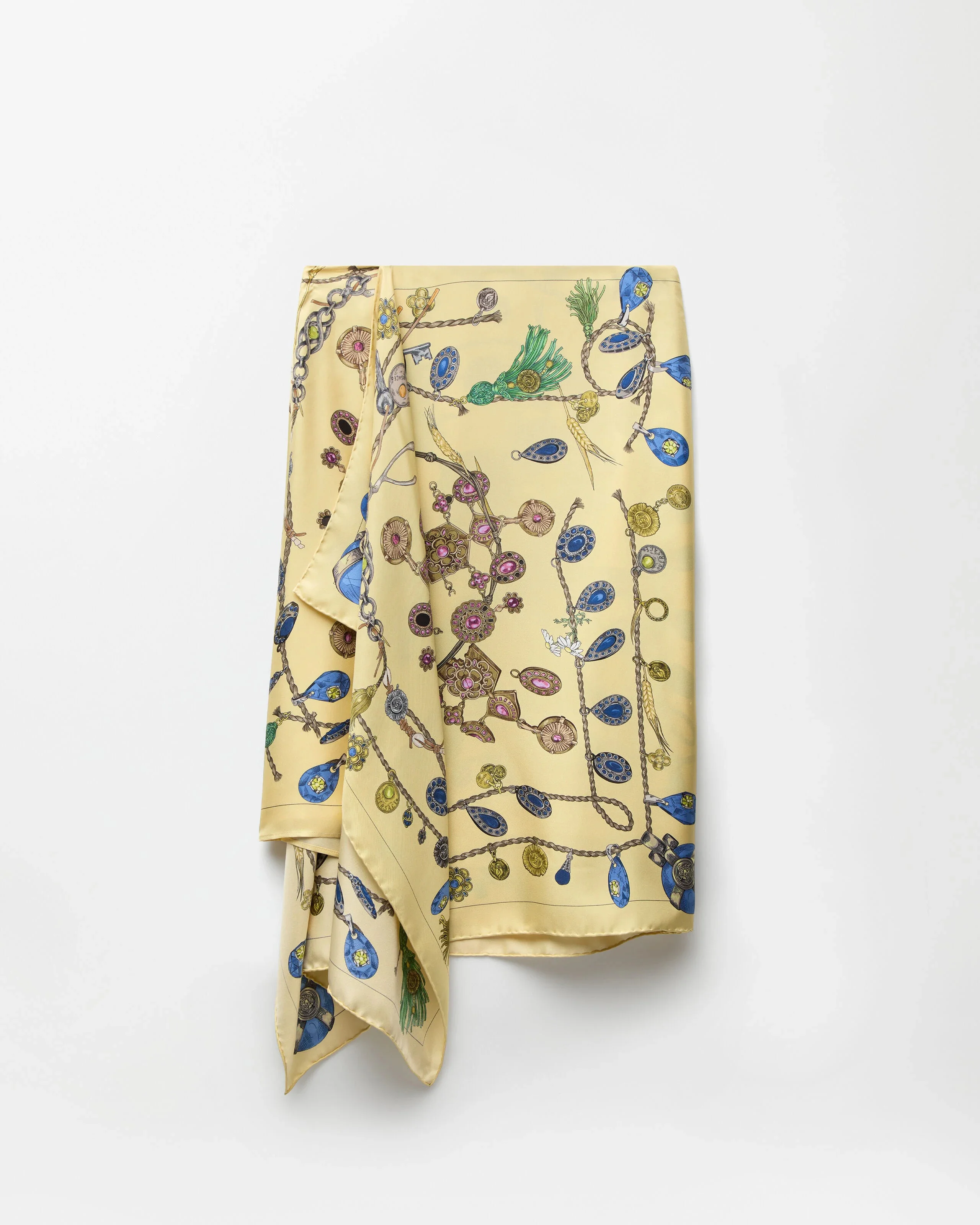 Printed Silk Twill Midi Skirt - 1