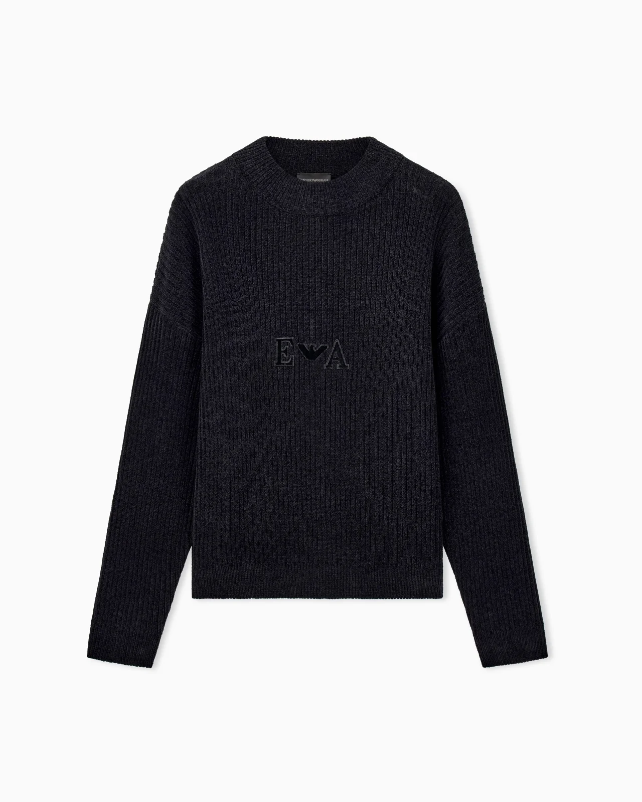 RIBBED CHENILLE SWEATER WITH SIGNATURE CAPSULE LOGO - 1
