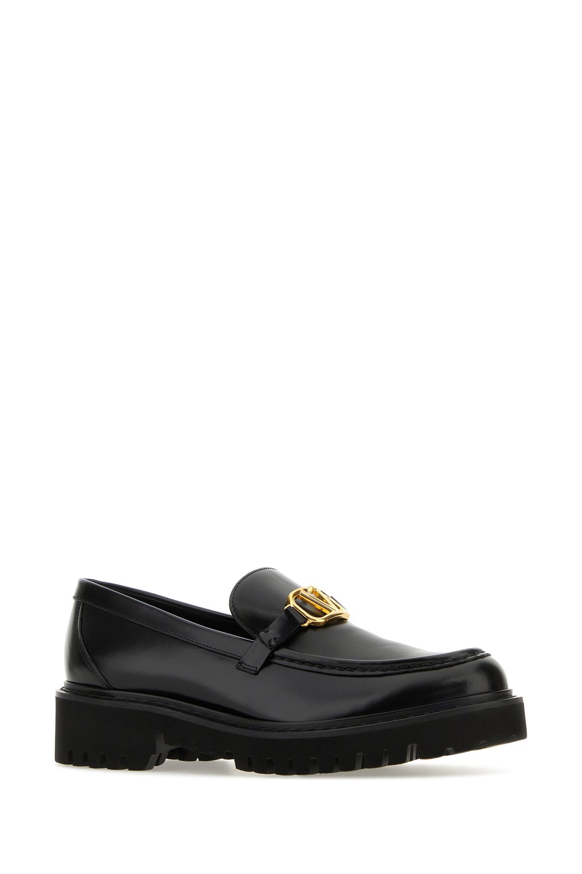 Black leather Vlogo loafers - 2