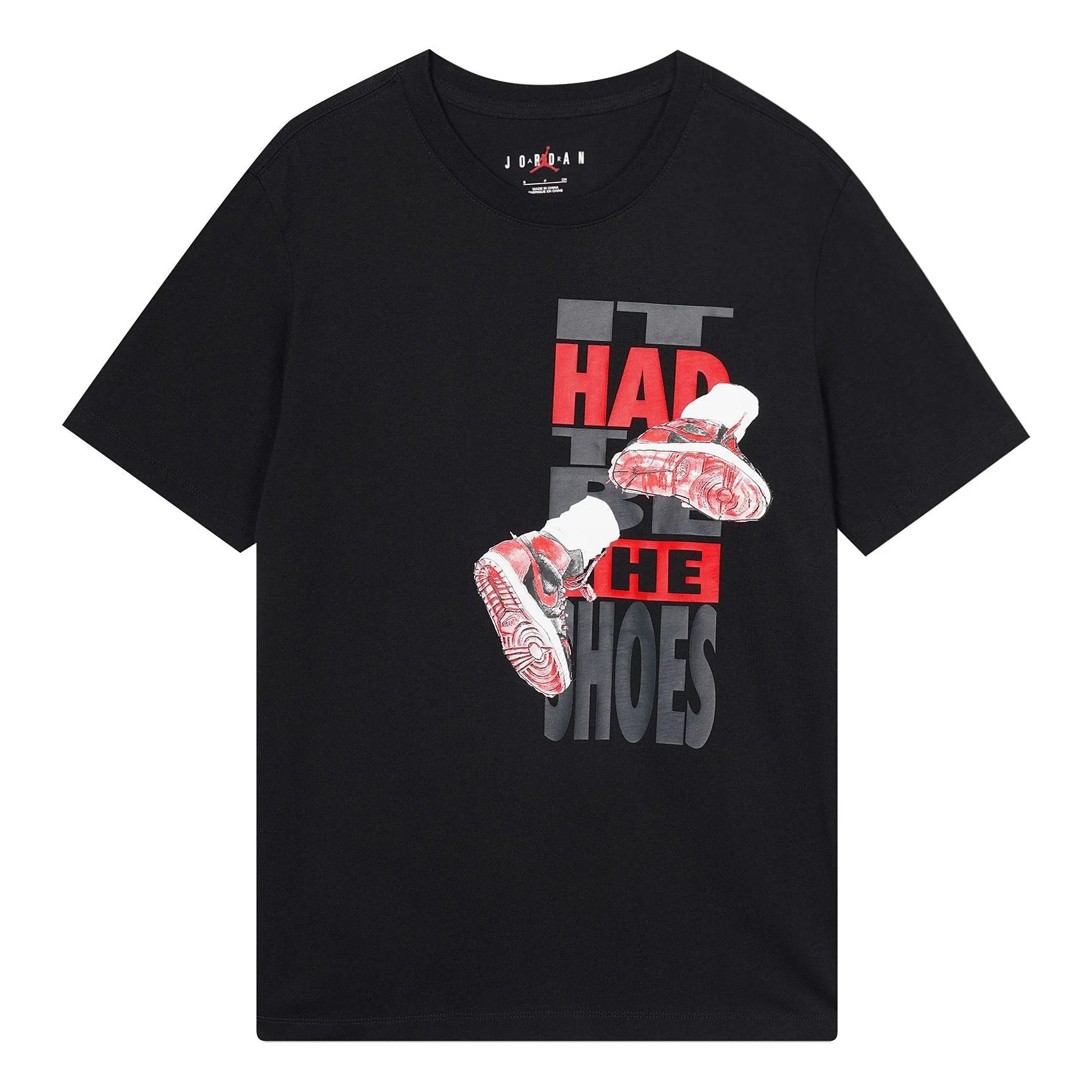 Air Jordan The Shoes Printing Sports Round Neck Short Sleeve Black DH8954-010 - 1