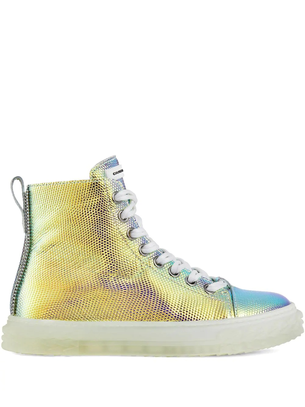 metallic high-top sneakers - 1