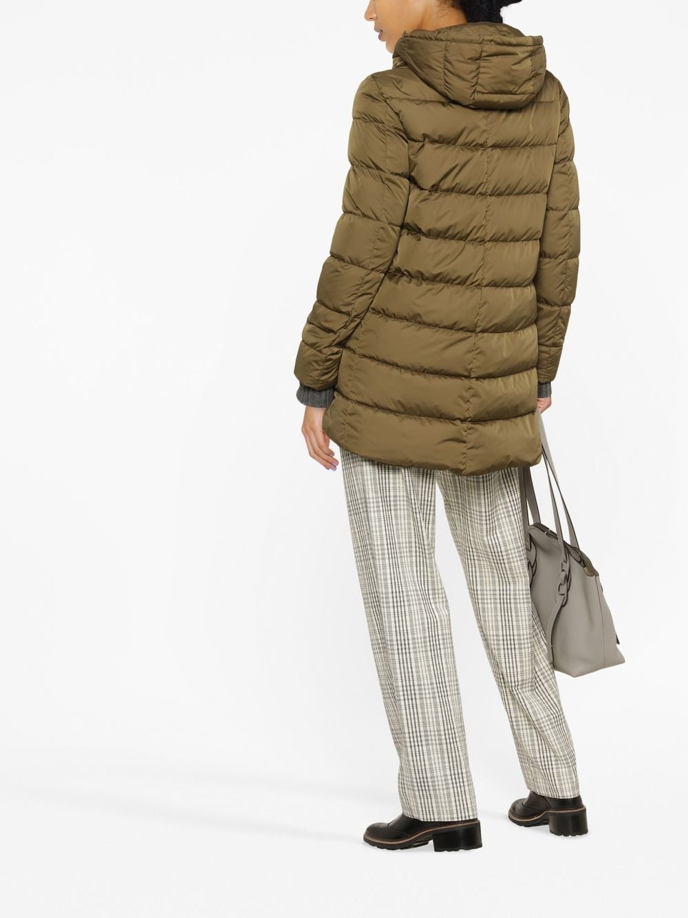 hooded feather-down coat - 4