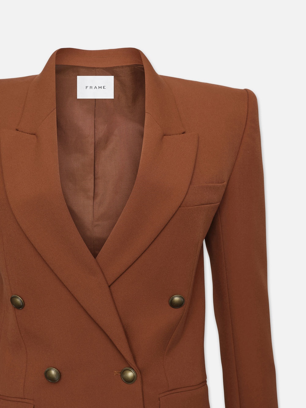 Double Breasted Slim Blazer in Tawny - 4