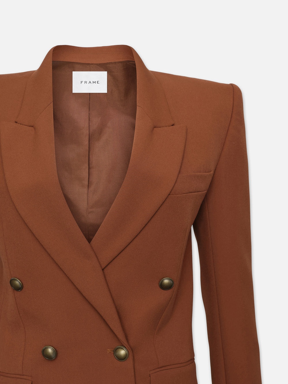 Double Breasted Slim Blazer in Tawny - 4