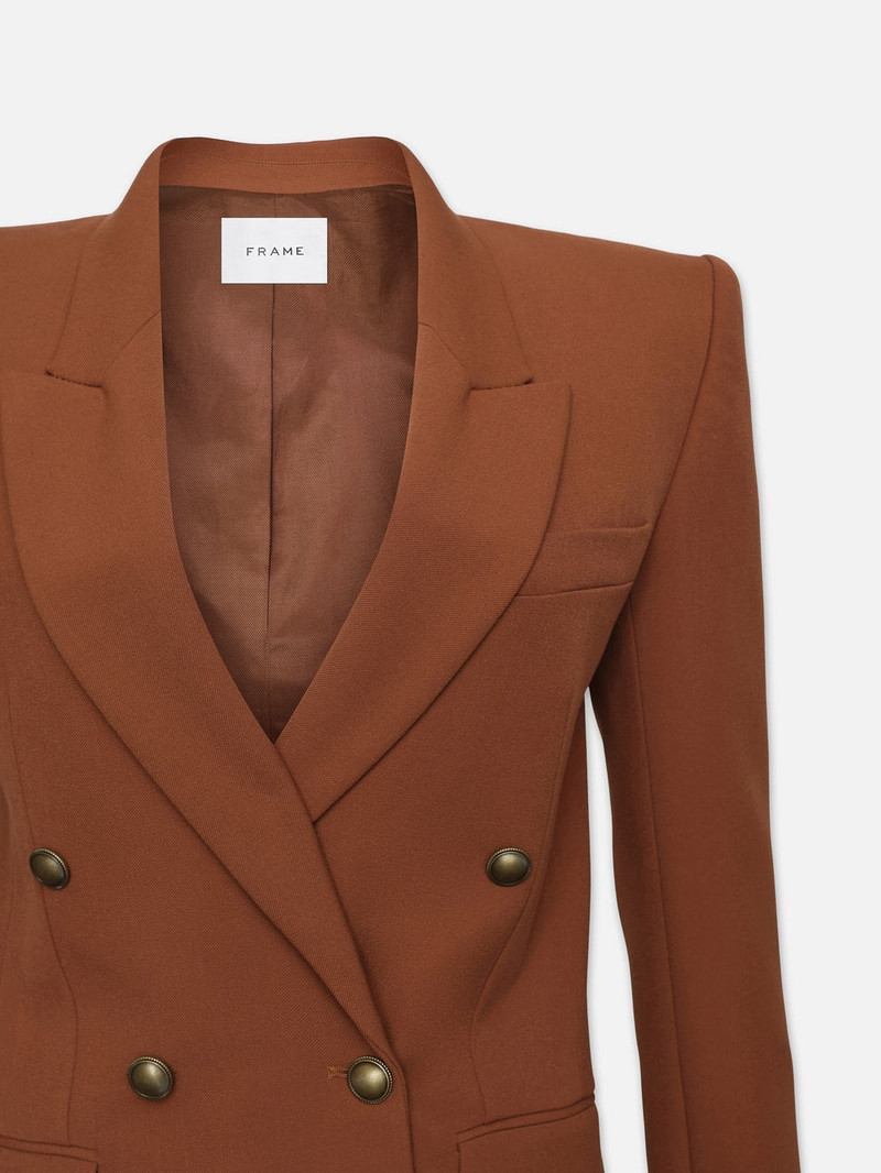 Double Breasted Slim Blazer in Tawny 4