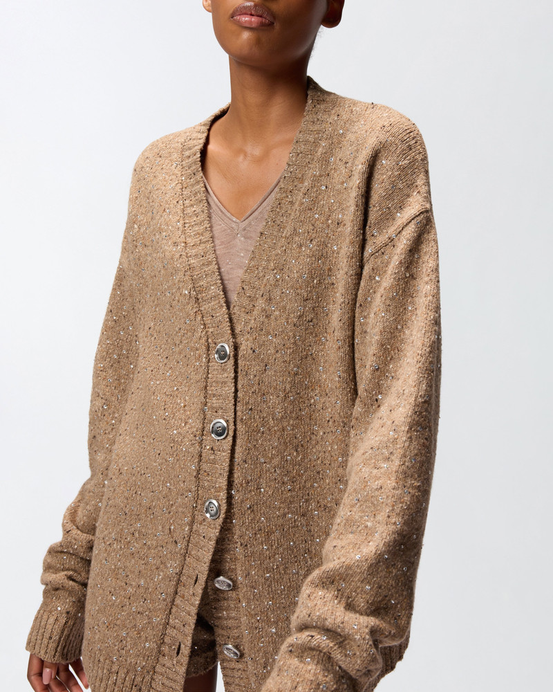 BOUCLÉ FABRIC CARDIGAN WITH RHINESTONES 6