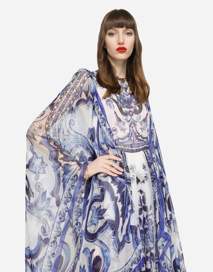 Short Majolica-Print Caftan