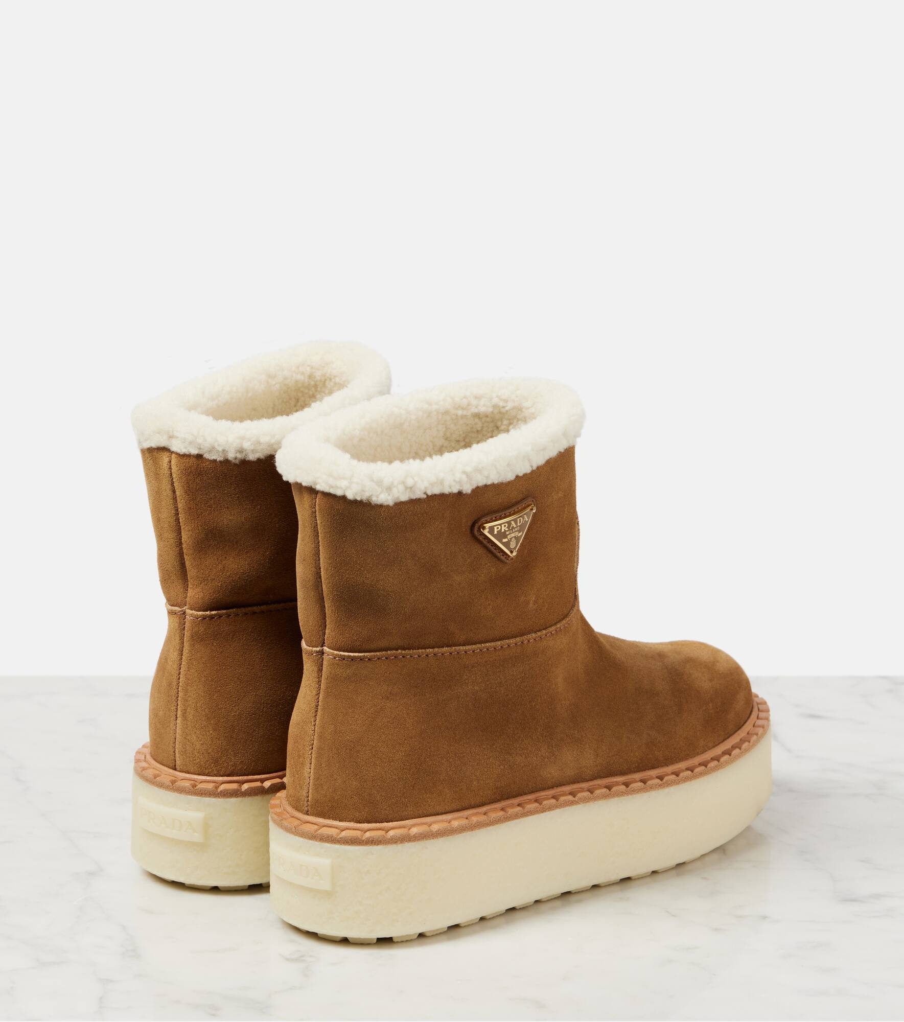 Shearling-lined suede ankle boots - 2