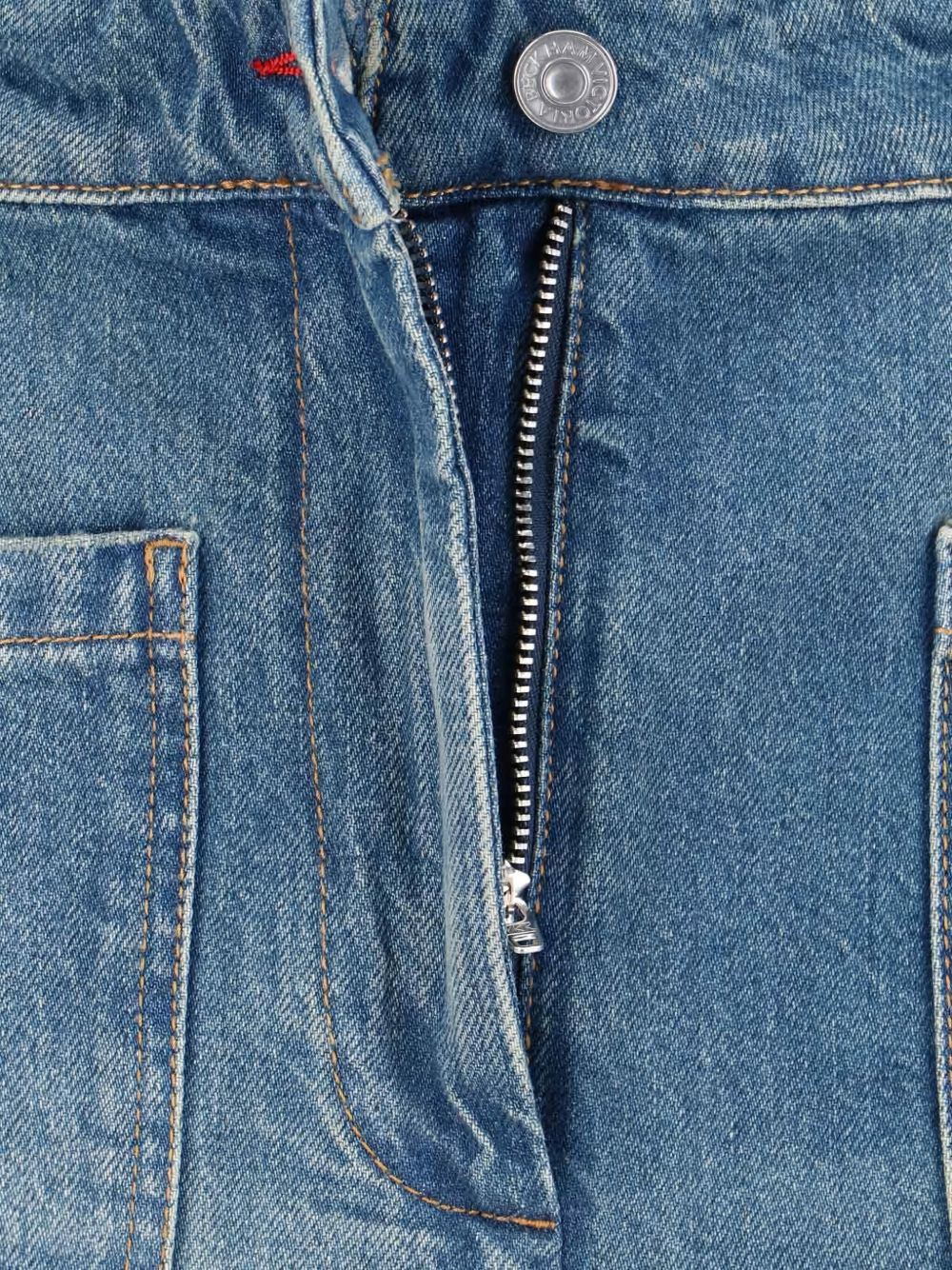 topstitching-detail patch-pocket jeans - 3