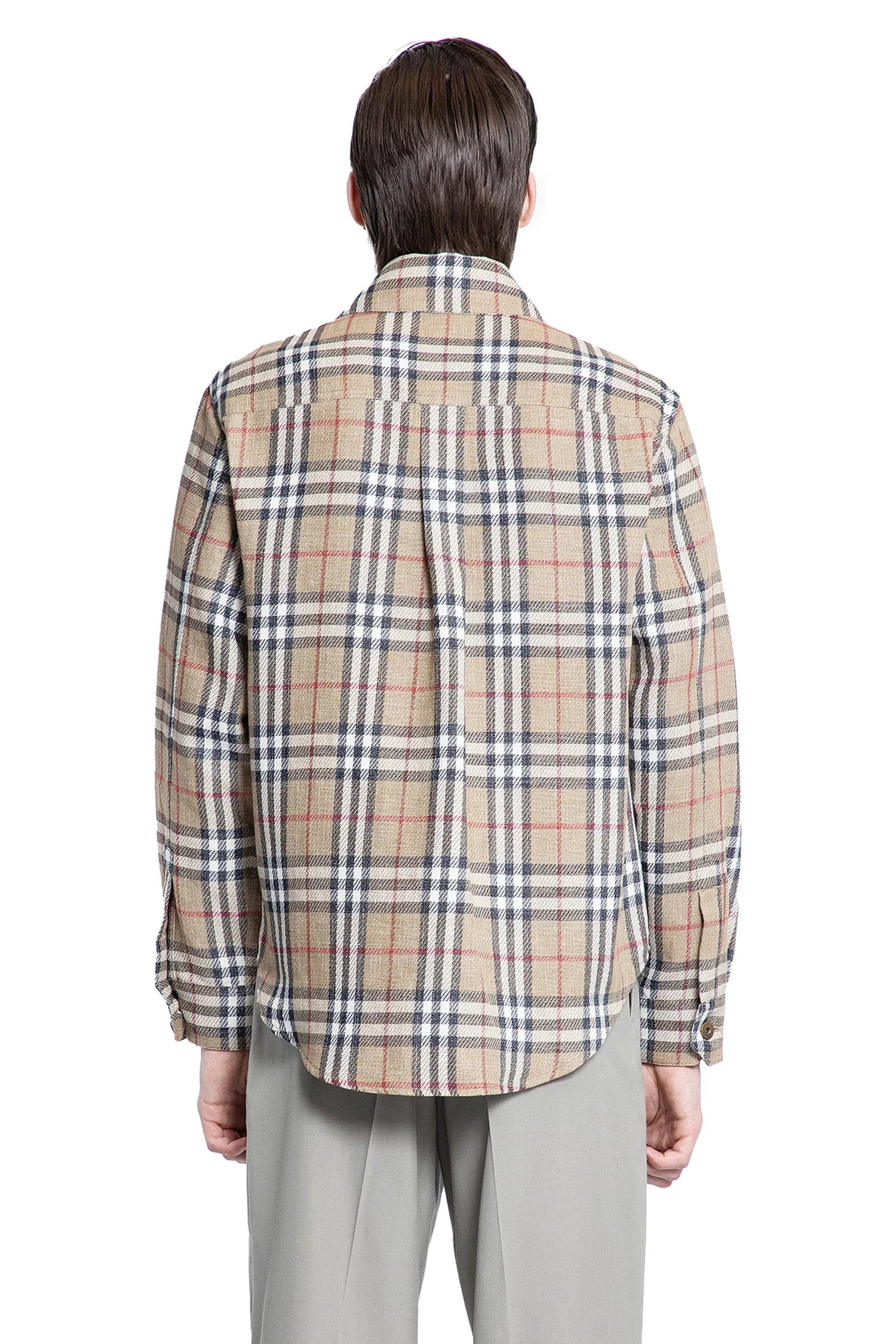 Oversized-Fit-Check-Cotton-Linen-Shirt - 3