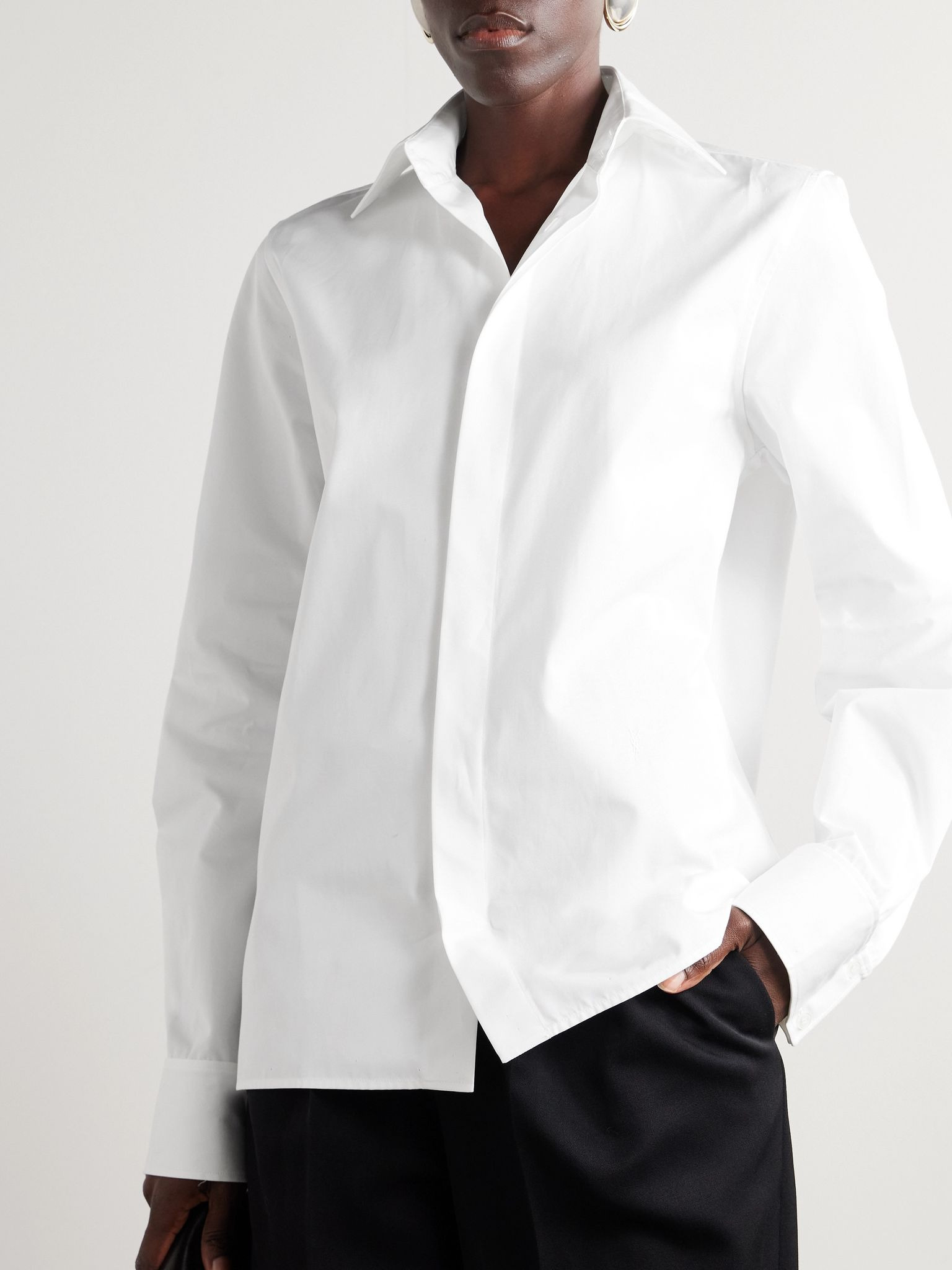 Cotton-poplin shirt White - 3