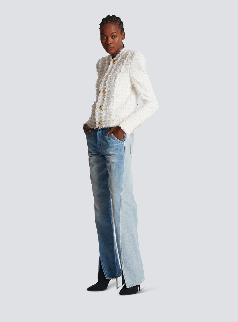 Balmain Fringed tweed jacket outlook