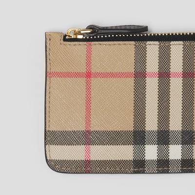 Burberry Vintage Check and Leather Zip Card Case outlook