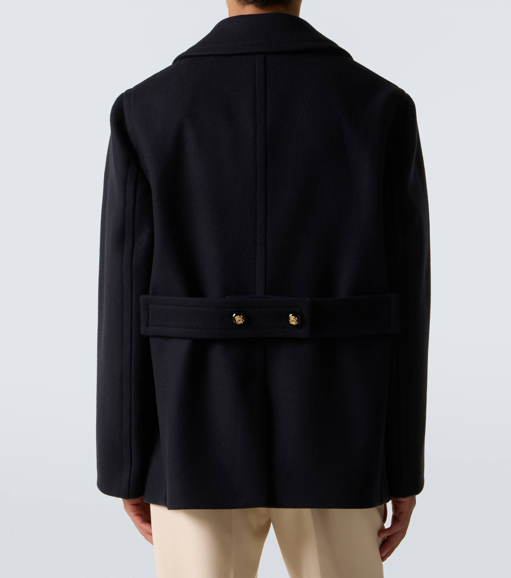 Double-breasted virgin wool jacket - 4