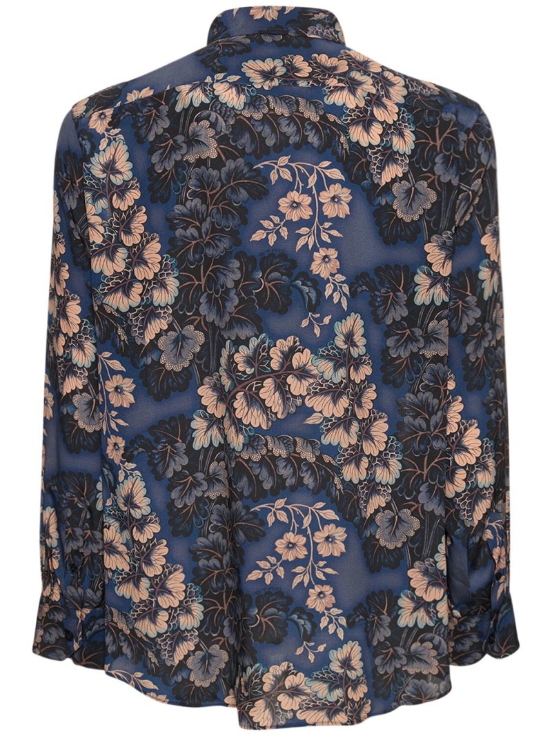 Floral silk long sleeve shirt - 3