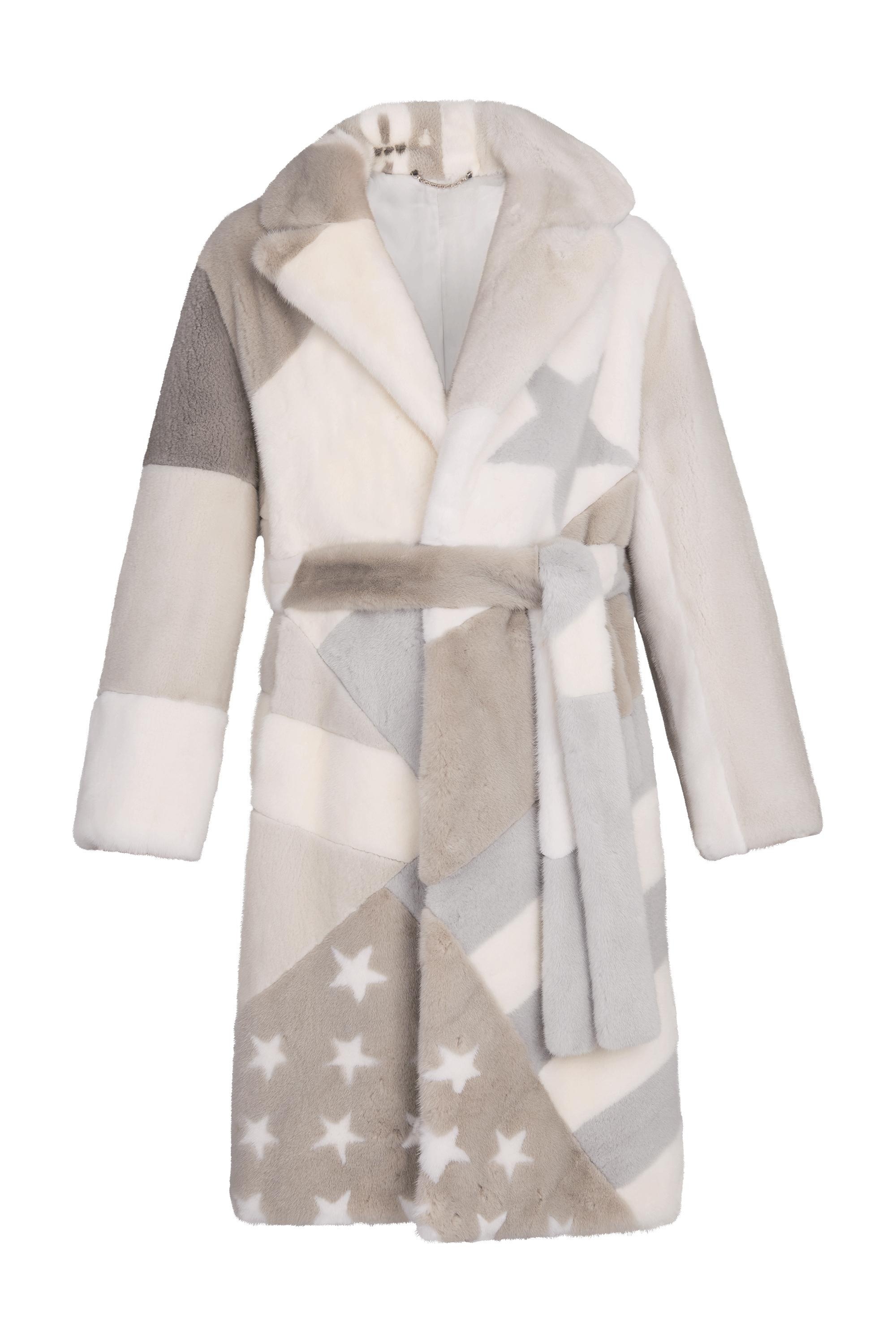 Flags Intarsia Mink Coat - 1