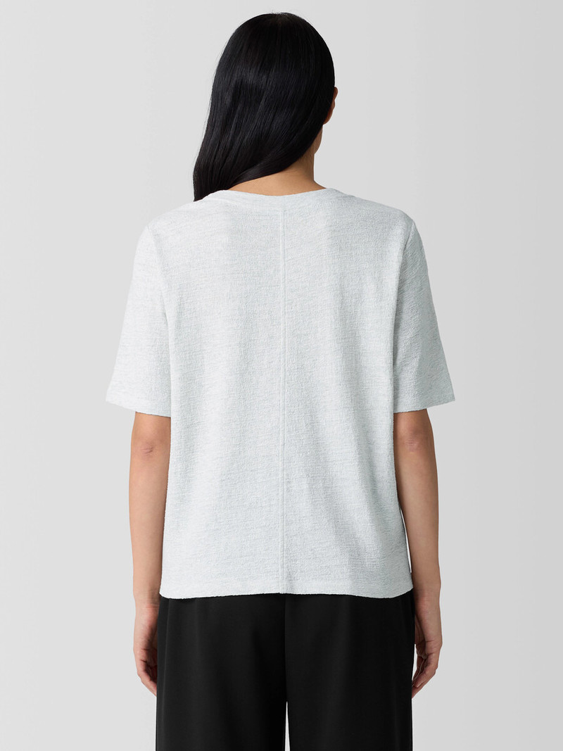 Organic Cotton Jacquard Crew Neck Top 4