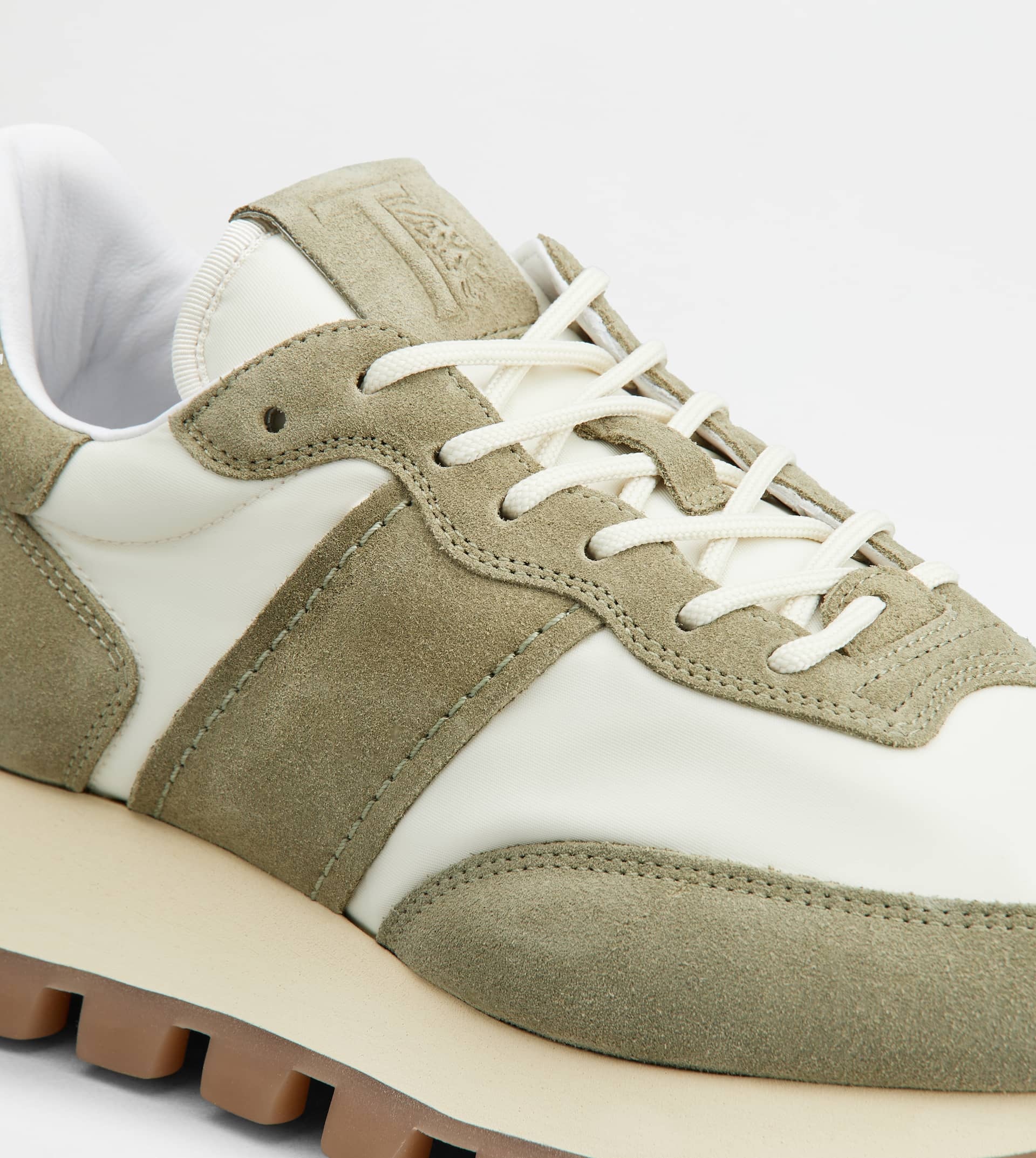 SNEAKERS TOD'S 1T IN SUEDE AND FABRIC - GREEN, OFF WHITE - 4