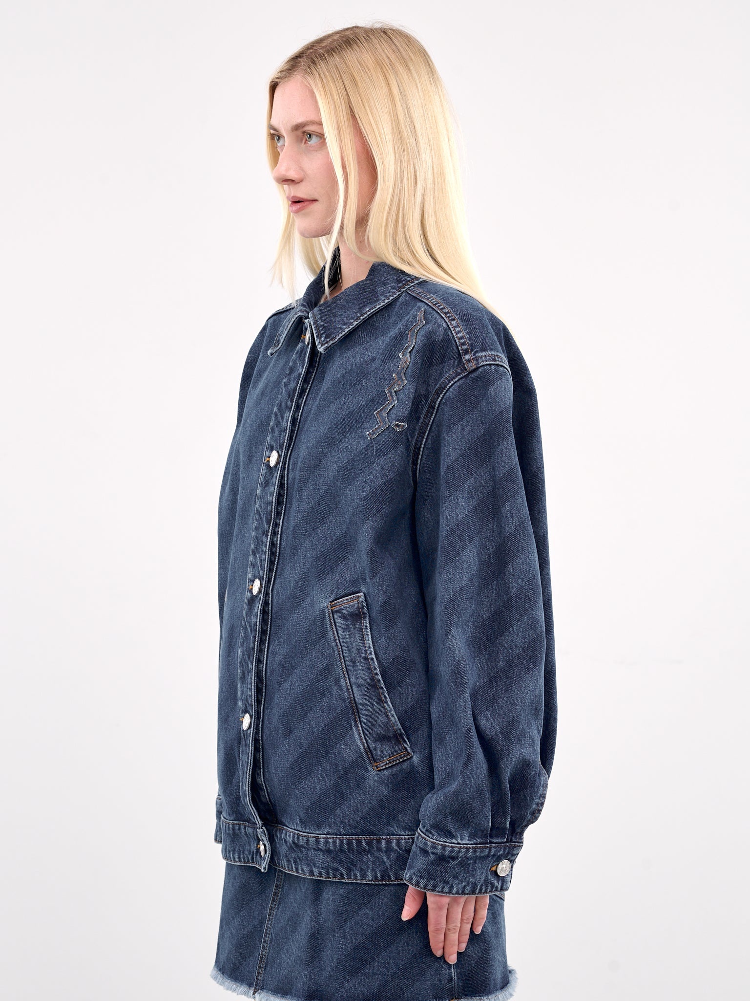 Diagonal Denim Jacket - 2