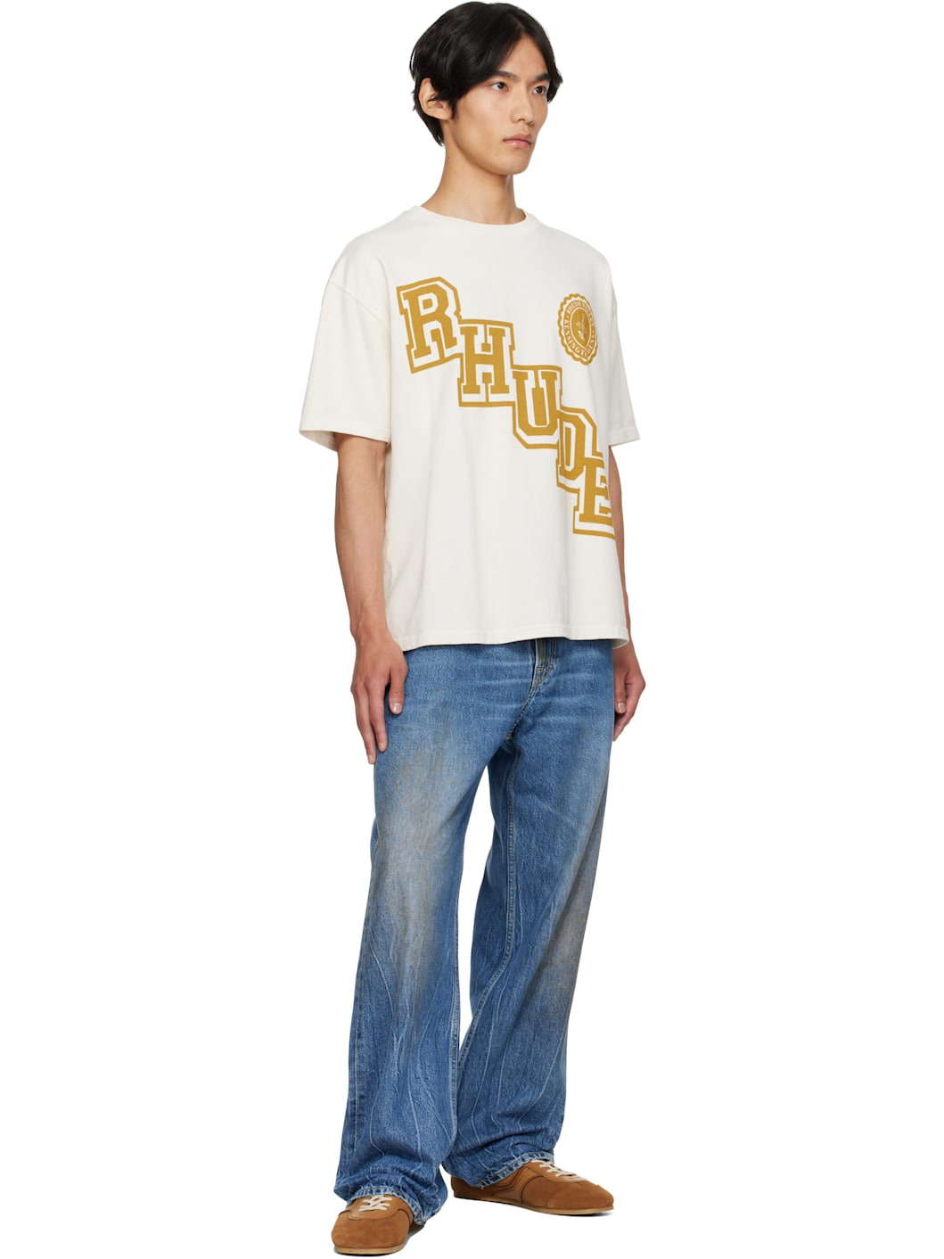 Off-White 'Rhude' Collegiate Crest T-shirt - 4