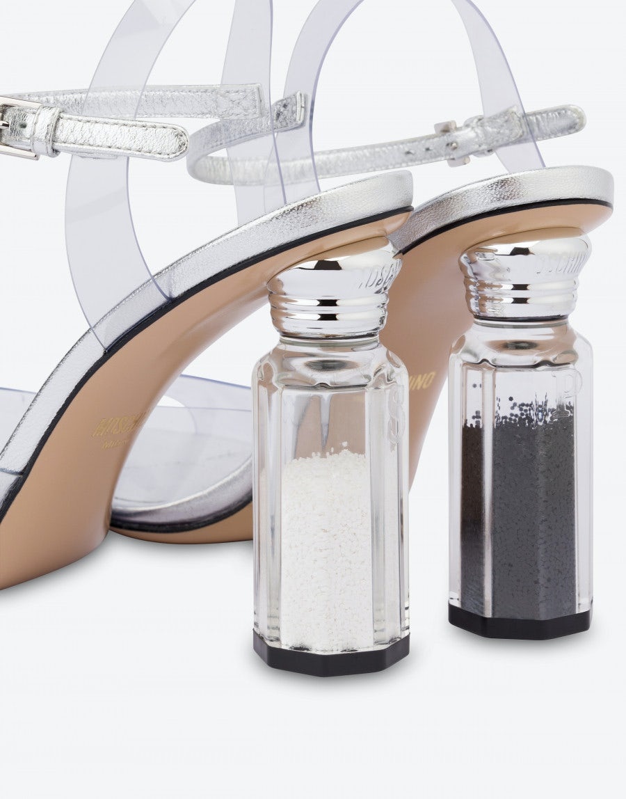 TRANSPARENT PVC SALT AND PEPPER SANDALS - 4