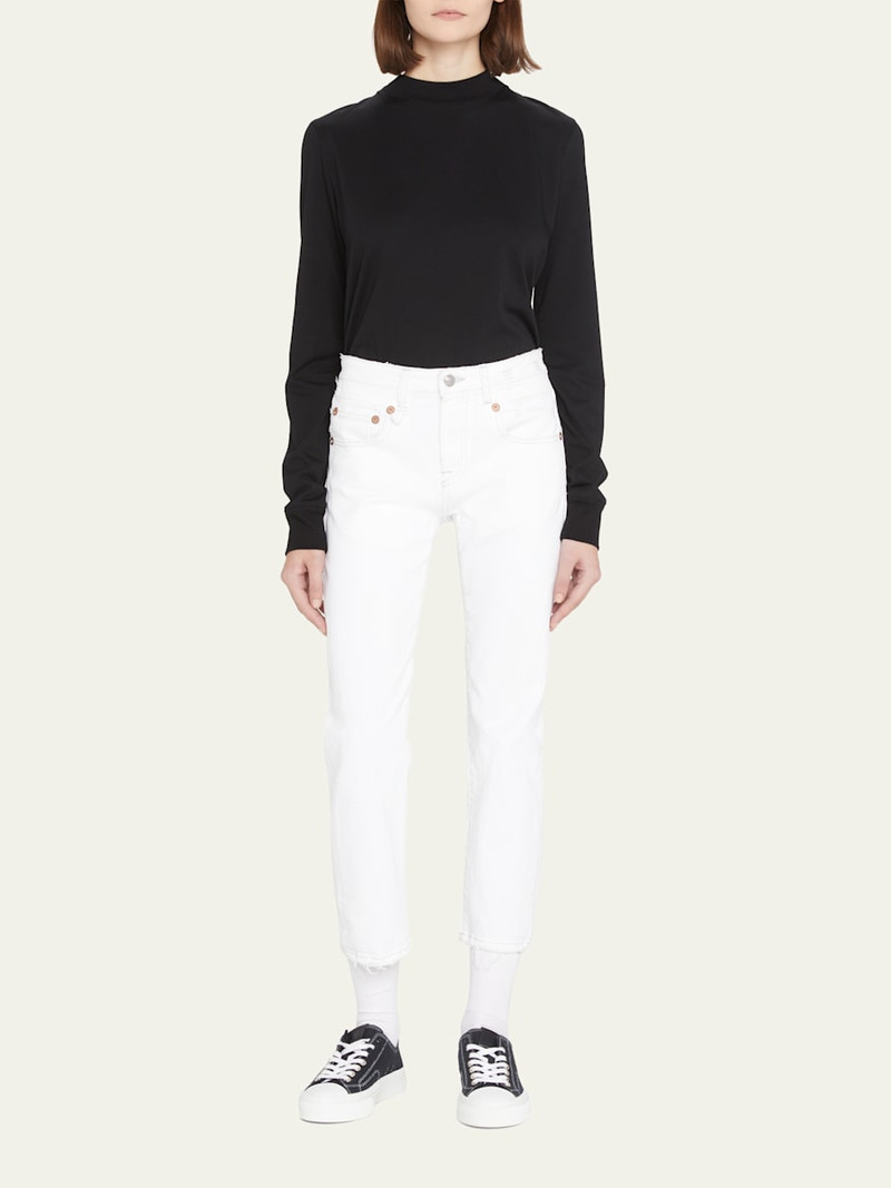 R13 Boy Straight Cropped Frayed Hem Jeans outlook